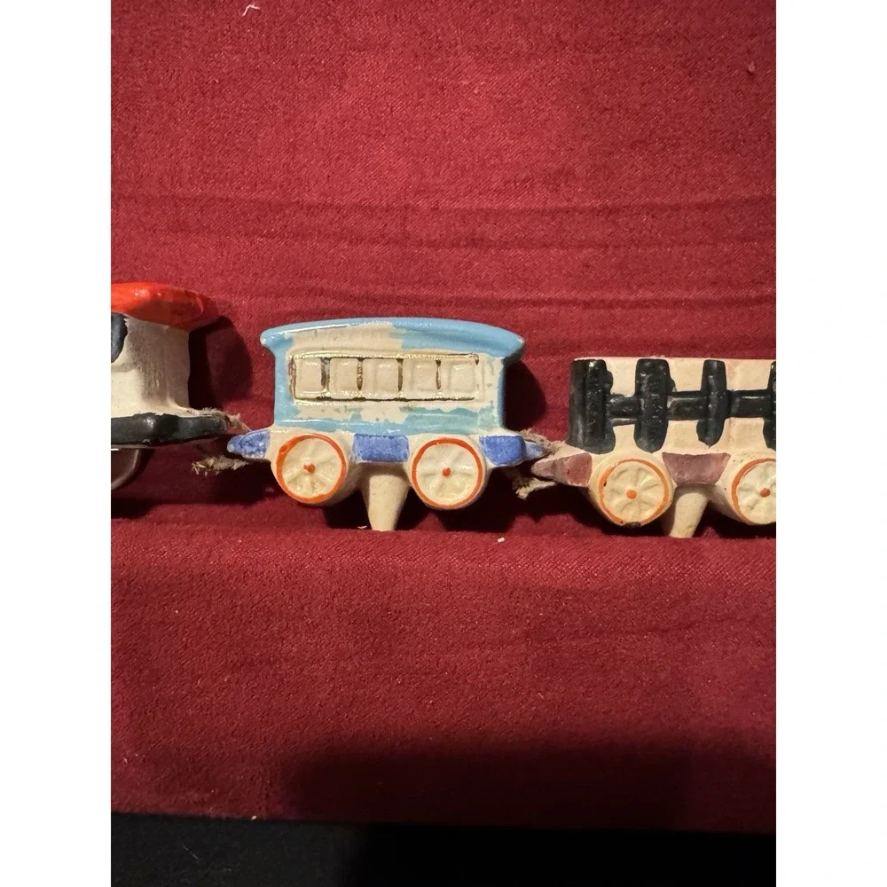 Vtg Menschik Goldman Ceramic Birthday Cake Candle Train Topper Orig Box 50s 60's
